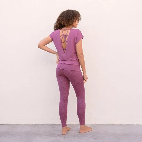 Jaya Jaya LEGGINGS LEELA PAISLEY - Hohe Taille Leggings, elastische BioBaumwolle, Paisley-Print in hellerer/dunklerer Farbabstufung, Mauve/rosa, – Produktbild 2 von 3
