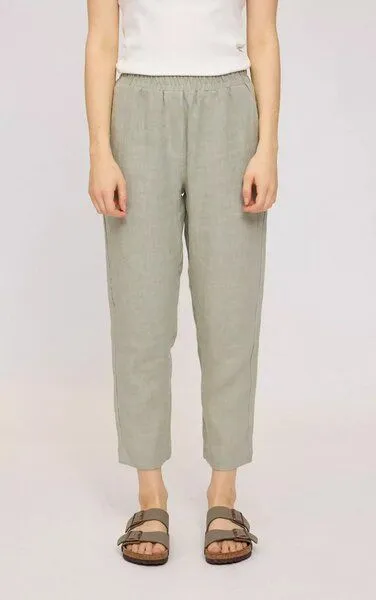 Mazine Mazine Hose - Straight Leg Linen Pants - aus 100% Leinen, Seagrass (grün), – Produktbild 4 von 4