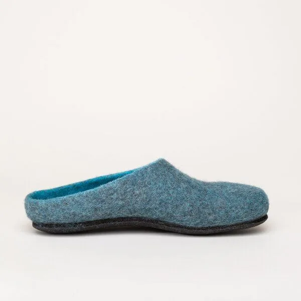 Magicfelt Magicfelt Filz-Hausschuh 709 aus 100% Merino-Wolle für Damen & Herren, Blau, – Produktbild 3 von 4