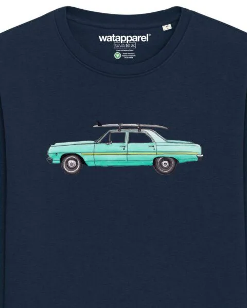 watapparel watapparel Sweatshirt Unisex Surf Car, French navy, – Produktbild 3 von 4