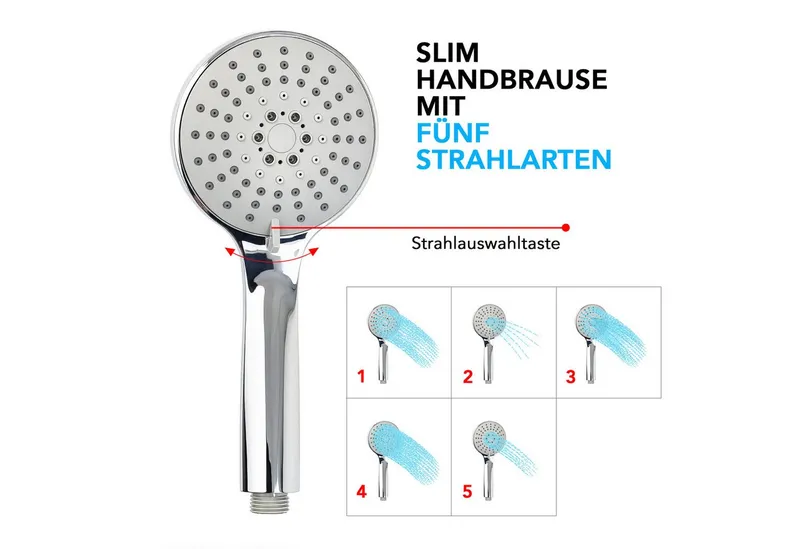 Hansgrohe Hansgrohe Wannenarmatur Vernis Blend Wannenmischer Set mit Aloni Handbrause und Regendusche (Spar-Set) Einhebel Badewannenarmatur, chrom oder schwarz matt – Produktbild 4 von 5