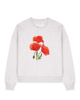 watapparel watapparel Sweatshirt Frauen Poppy Flowers – Produktbild 1 von 1