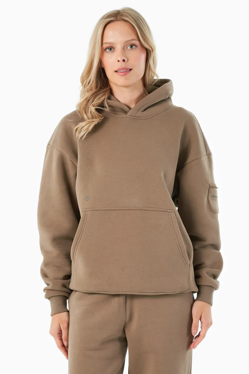ORGANICATION ORGANICATION Herren vegan Hoodie Harvinn Gravel, Hellbraun, – Produktbild 2 von 2
