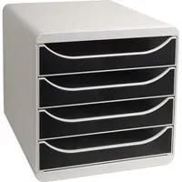 Exacompta Exacompta Schubladenbox "Office", DIN A4+, 4 Schubladen offen, schwarz – Produktbild 2 von 2