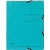 Exacompta 25 Exacompta Sammelmappen, Colorspan-Karton, 355 g/m², DIN A4, Gummizug, 3 Klappen, türkis – Produktbild 1 von 1