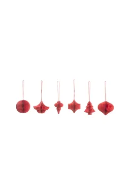 Tranquillo Papieranhänger RED PAPERA 6er-Set – FSC-Papier, 6 x 6 cm - rot – Produktbild 1 von 1