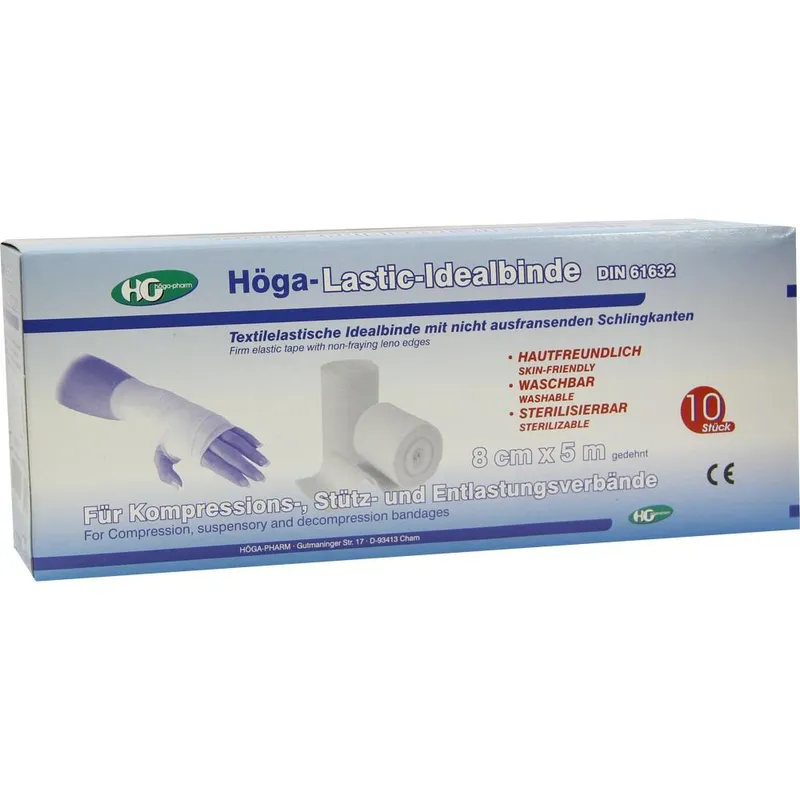 Höga-Pharm HÖGA LASTIC Idealbinde 8 cmx5 m o.Cellophan 10 St Binden – Produktbild 1 von 1