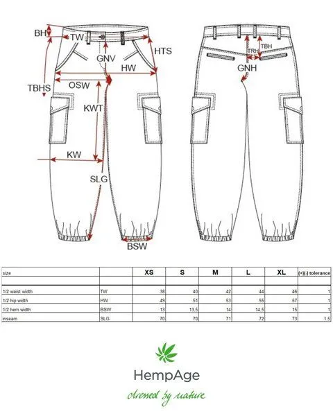 HempAge HempAge Sportliche Cargohose Damen Hanf/Biobaumwolle, Wave(blau), – Produktbild 3 von 4