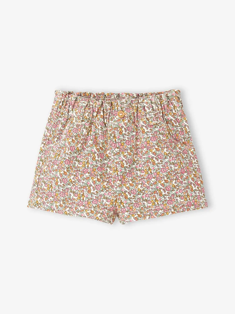 Vertbaudet Baby Shorts mit Blumenmuster, Wollweiß, – Produktbild 1 von 3