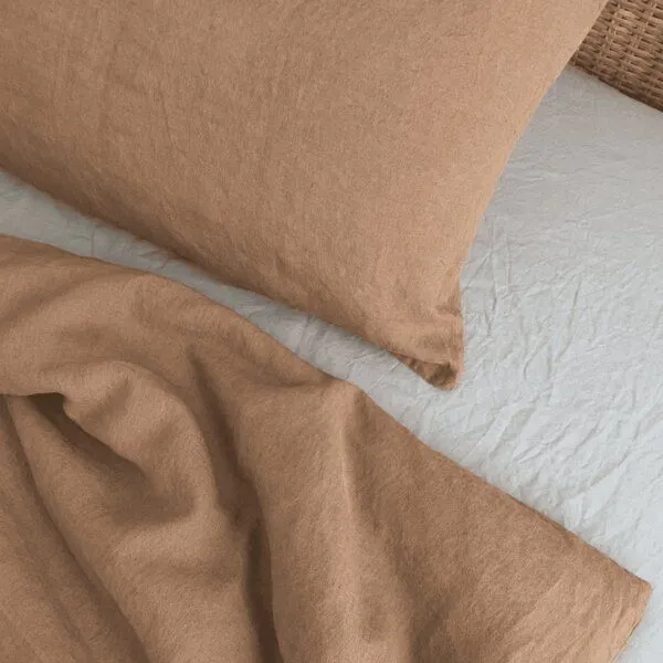 nordery nordery Bettwäsche-Set | 100% europäisches Leinen | Stonewashed, Taupe, – Produktbild 4 von 4