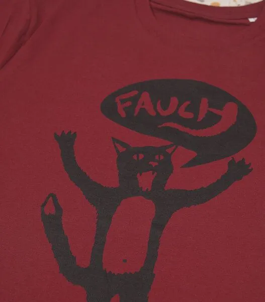 päfjes päfjes Kater Ferdinand Fauch - Fair Wear Männer Bio T-Shirt - Bordeaux – Produktbild 2 von 3