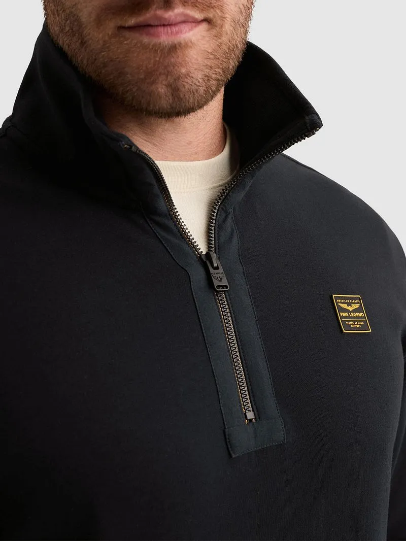 PME Legend PME Legend Half Zip Sweater Salute - Größe XL, Dunkelblau, – Produktbild 3 von 4