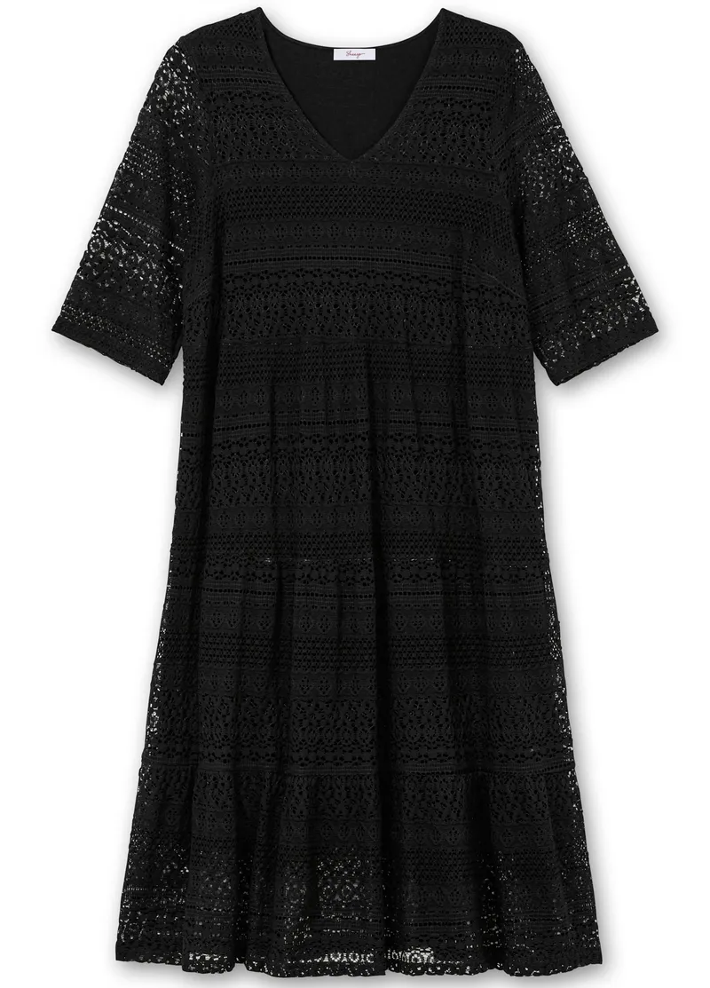 sheego Spitzenkleid, Schwarz, – Produktbild 2 von 2