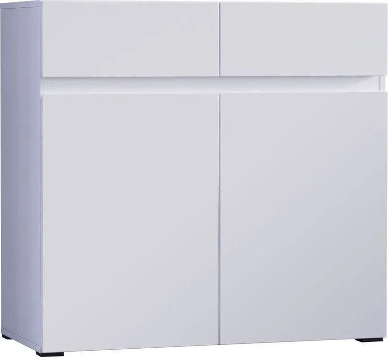 Home affaire Kommode Rimini, Kommodenschrank, Schubladenschrank, 2 Schubladen, 2 Türen, Breite 90 cm, Weiß, – Produktbild 6 von 8