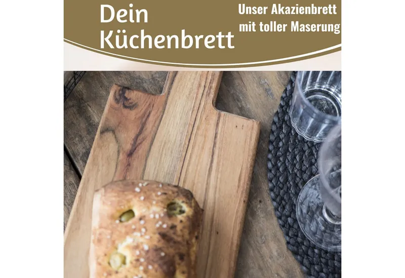 LS-LebenStil Schneidebrett Holz Griffbrett Servierbrett 29cm Akazie Rechteckig Frühstücksbrett, Holz, (Servierbrett Brotschneidebrett Vesperbrett, 1-St., Käsebrett Hackbrett Holzbrett), Wurstbrett Chopping Board Fleisch Steak Küche groß, Braun, – Produktbild 4 von 5