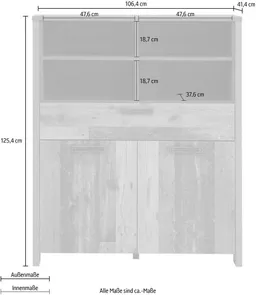 FORTE Highboard Clif, Breite 106 cm – Produktbild 1 von 1
