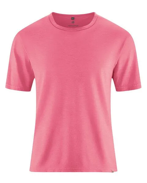 HempAge HempAge Slub Jersey T-Shirt Herren Hanf/Biobaumwolle, Hibiscus(pink), – Produktbild 1 von 4