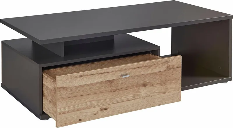 FORTE Couchtisch Como, Couchtisch, Schublade, Soft Close, B/H/T 120/40,2/59 cm, Grau, – Produktbild 5 von 5
