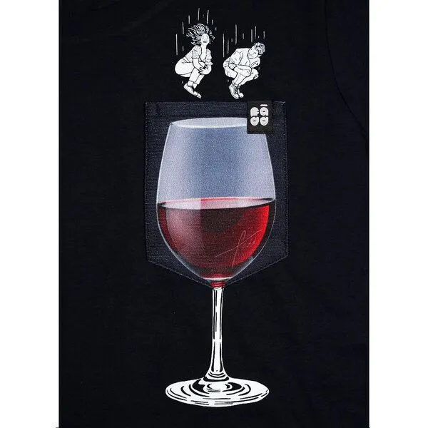 FÄDD FÄDD Damen T-Shirt Rundhals aus Bio-Baumwolle "Rotwein BT" Navy Schwarz, Schwarz, – Produktbild 2 von 4