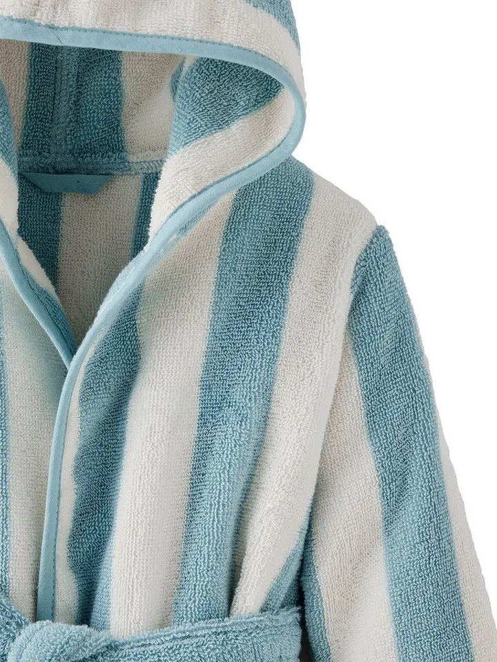 Vertbaudet Vertbaudet Kinderbademantel Kinder Bademantel STRANDKORB Capsule FAMILY, Recycelte Baumwolle, Blau|gelb, – Produktbild 3 von 3