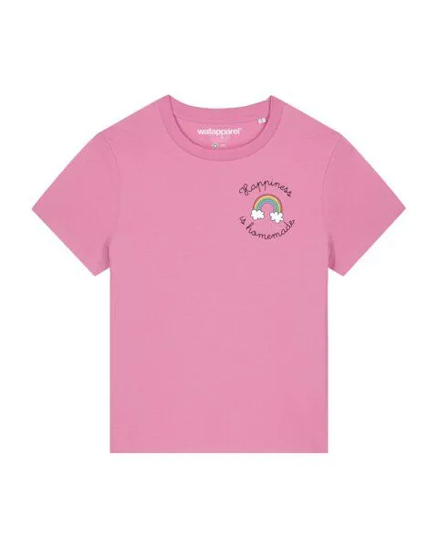 watapparel watapparel T-Shirt Frauen Happiness is homemade, Bubble pink, – Produktbild 1 von 3