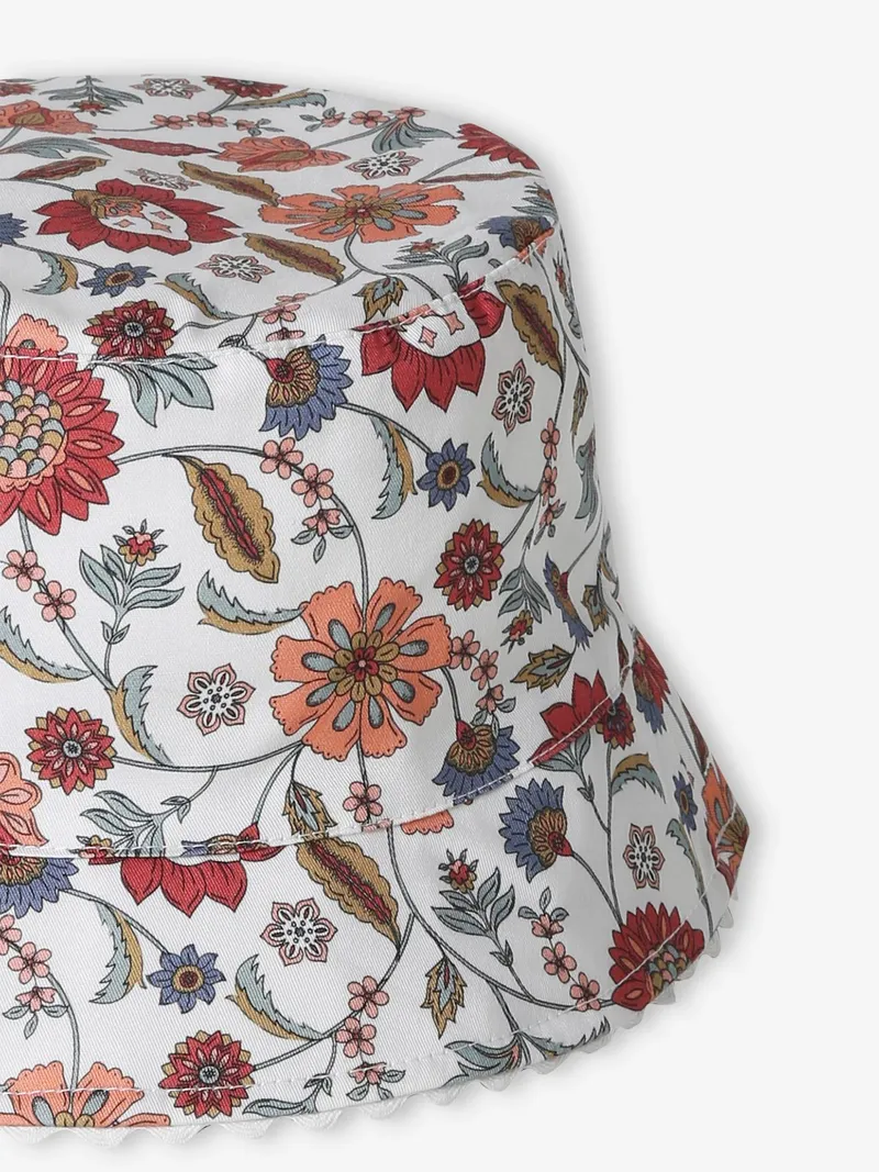 Vertbaudet Mädchen Sonnenhut mit Blumenprints, Wollweiß, – Produktbild 2 von 2