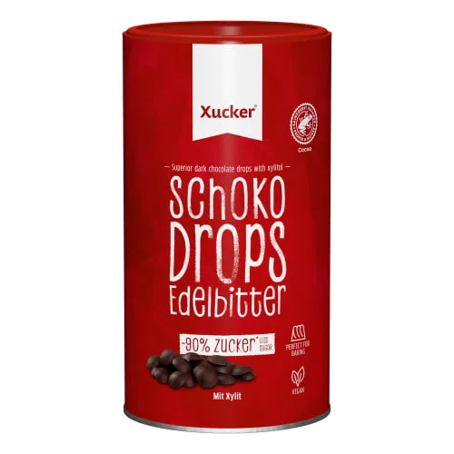 Xucker Vegane Schokodrops Edelbitter mit finnischem Xylit (750g) – Produktbild 1 von 1