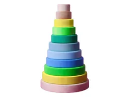 Grimms Grimms Großer Scheibenturm aus Buchenholz, 11-teilig neon grün Höhe 23 cm – Produktbild 1 von 1