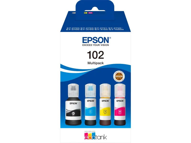 Epson Epson 4er Set Tinte 102 schwarz, cyan, magenta, gelb – Produktbild 2 von 4
