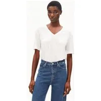 ARMEDANGELS ARMEDANGELS V-NECK Damen T-Shirt aus TENCEL Lyocell Mix, White, – Produktbild 1 von 1