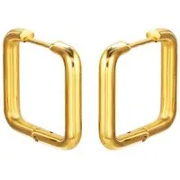 ELEKTROPULLI ELEKTROPULLI Grafische Quadrat Creolen, Gold, – Produktbild 1 von 1