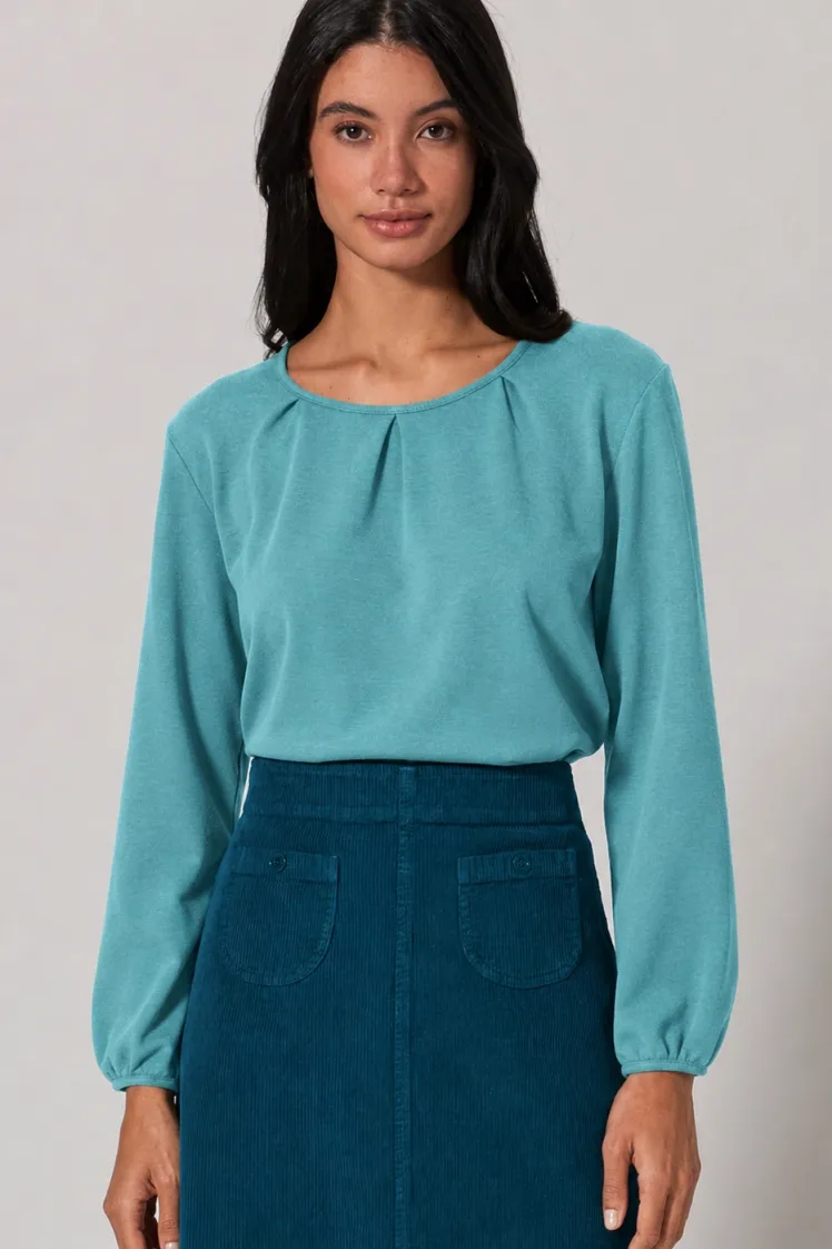 HempAge Hempage Damen vegan Top Mit Langen Ärmeln Regalblau, Blau, – Produktbild 2 von 2