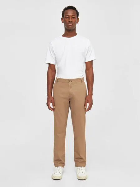 KnowledgeCotton Apparel KnowledgeCotton Apparel Chinohose - LUCA Slim Fit chino pant - mit Bio-Baumwolle, Braun (tuffet), – Produktbild 1 von 6