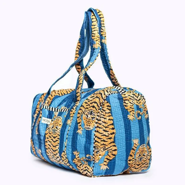 KIKOONI KIKOONI handgefertigte große Baumwolltasche "K. Shopper", Poppy tiger ocean, – Produktbild 3 von 4