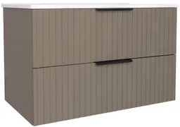 welltime Waschtisch TIBU mit Waschbecken. 2 Schubladen. 2 Breiten (60/80cm) und 4 Farben, Badschrank mit Waschbecken, Softclose, Maße B/H/T: 81,5/53/47 cm – Produktbild 1 von 1