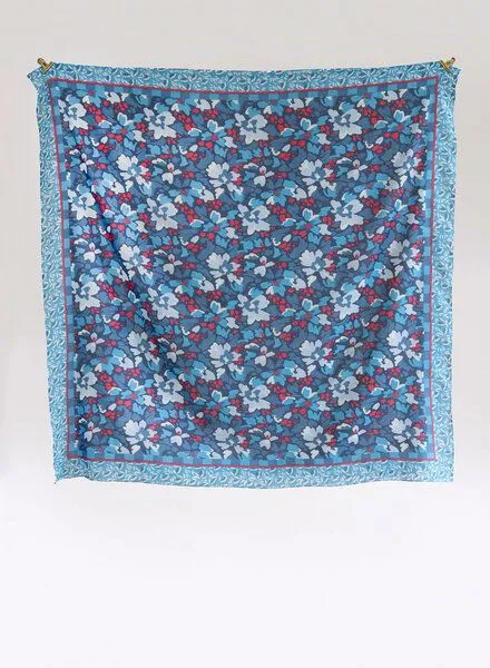 Djian Djian Tuch aus 100% Bio-Baumwolle – Hana, Blau /rot, – Produktbild 2 von 3