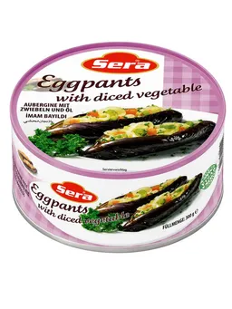 SERA FOOD Fertiggericht Auberginen mit Gemüsewürfeln – mediterran & servierfertig, (Vegane Konserven), Spezialität, servierfertig, vegan/vegetarisch, hochwertige Zutaten – Produktbild 1 von 1