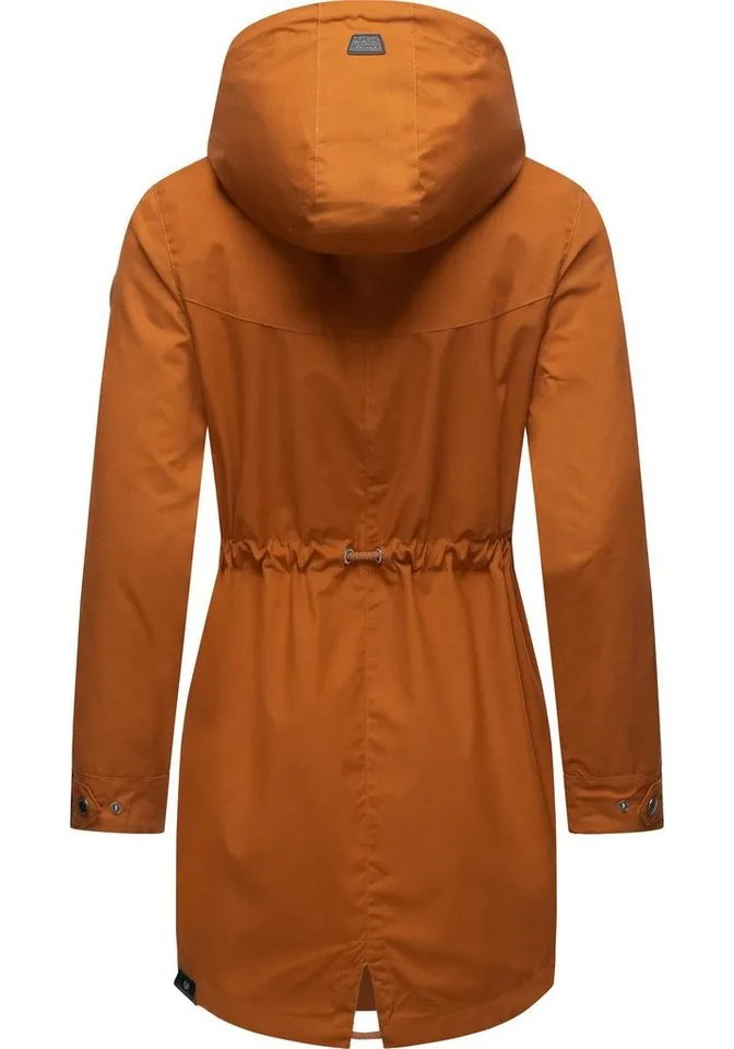 ragwear ragwear Parka Canny stylische Übergangsjacke mit großer Kapuze, Braun, – Produktbild 3 von 3