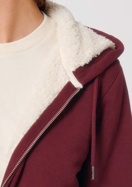 Human Family Voll gefütterte Unisex Sweatjacke "Heat Up" von Human Family, Burgundy, – Produktbild 3 von 4