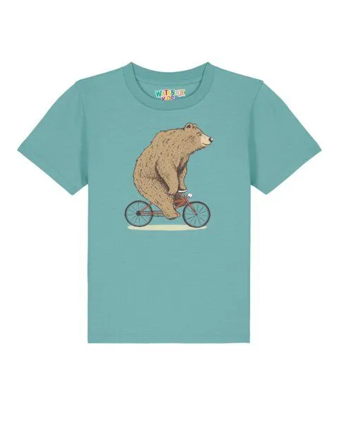 watabout.kids watabout.kids T-Shirt Kinder Fahrradbär, Teal monstera, – Produktbild 1 von 2