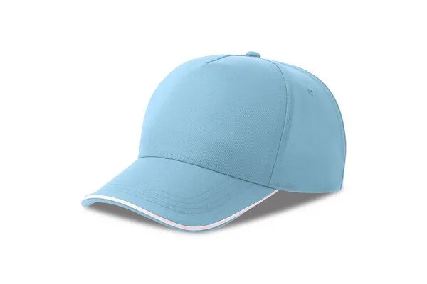 Atlantis Headwear Atlantis Headwear Cap Recy Five Pipe zweifarbig, Hellblau/weiss, – Produktbild 2 von 3