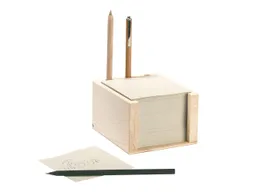 Memo Holzzettelkasten m. 3 Bohrungen – Produktbild 1 von 1