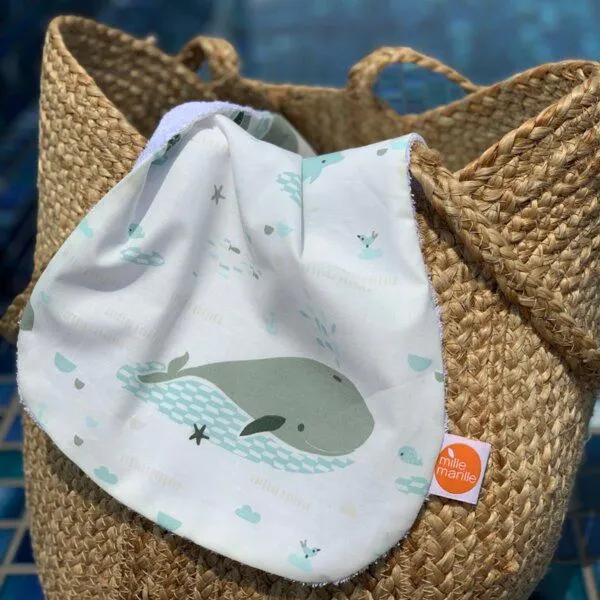 Millemarille Millemarille Spucktuch antibakteriell Bambussfrottee, Save the whales, – Produktbild 3 von 4