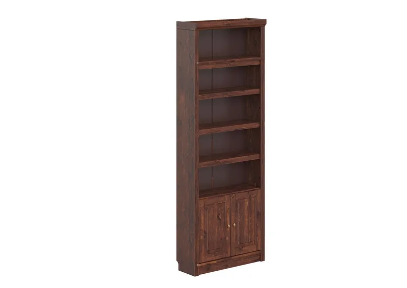 OTTO home Bücherregal mit 2 Türen Soeren Regal Aktenregal B/T/H: 80/29/220 cm, massive Kiefer, FSC®-zertifiziert, Braun, – Produktbild 1 von 4