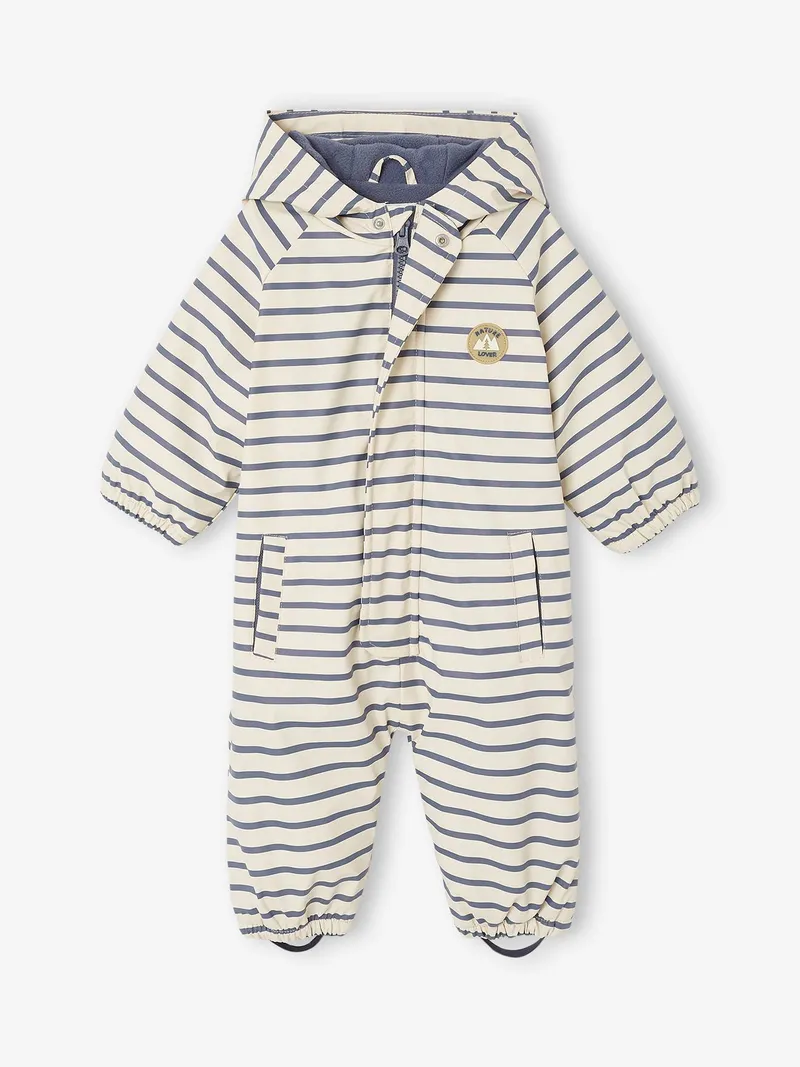 Vertbaudet Baby Regen-Overall mit Fleecefutter und Kapuze, Sandfarben, – Produktbild 3 von 4