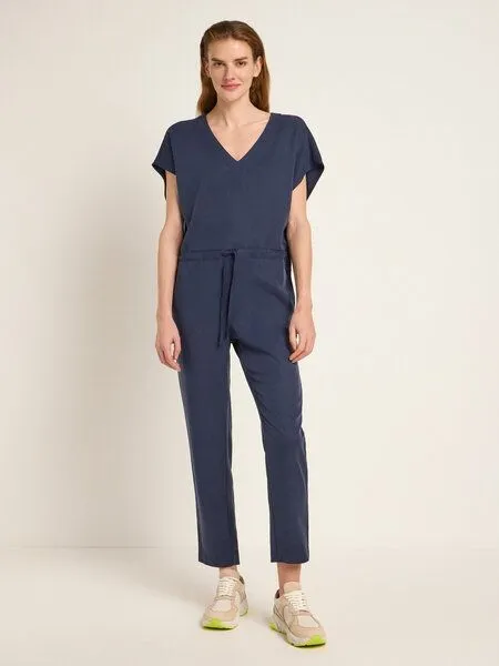 LANIUS LANIUS Jumpsuit STRIPE aus TENCEL und Bio-Leinen, Blau (midnight), – Produktbild 3 von 4