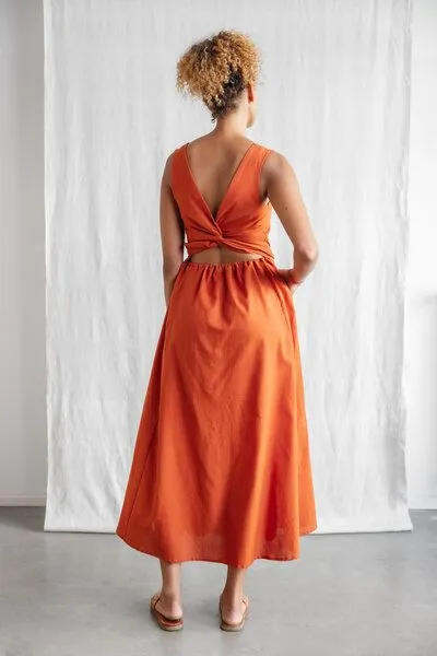 Jyoti - Fair Works Jyoti - Fair Works Bio-Baumwoll Kleid Khushi Terracotta, Terracotta, – Produktbild 2 von 4