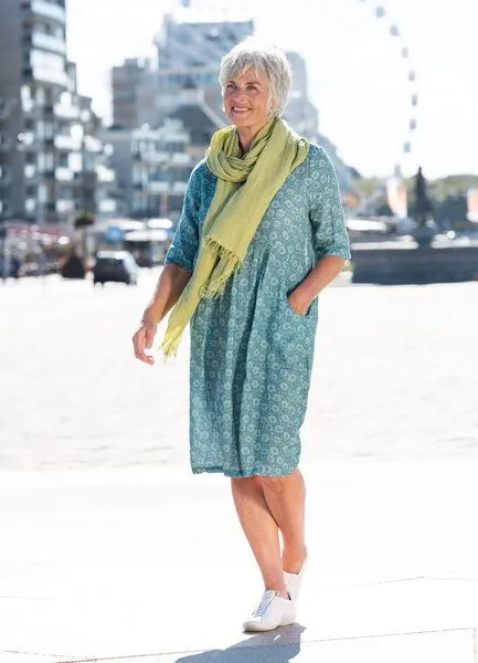 Heidekönigin Heidekönigin Leinen Ballonkleid, Aqua, – Produktbild 1 von 1