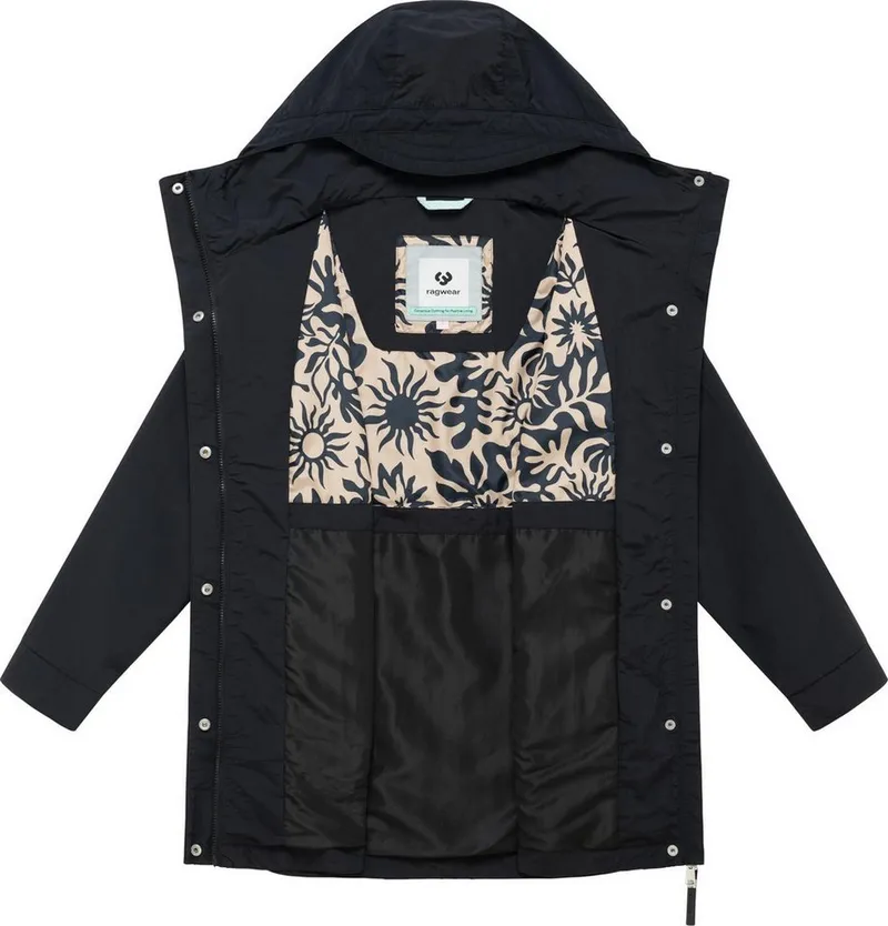 ragwear ragwear Kurzmantel Lamyja A Leichter Oversize-Übergangsparka mit Kapuze, Schwarz, – Produktbild 1 von 3