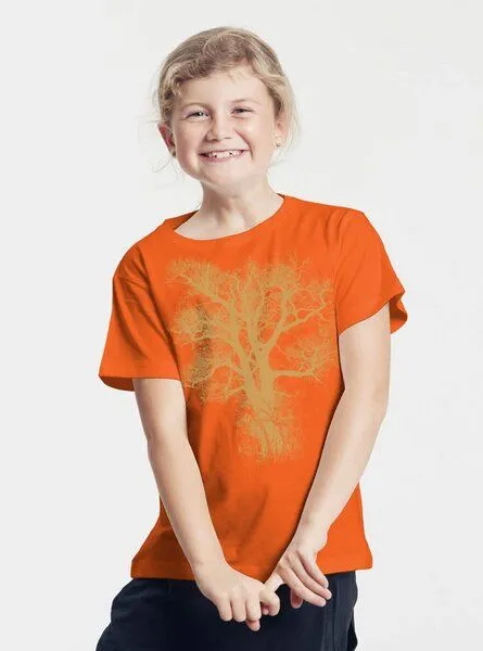 Peaces.bio - handbedruckte Biomode Peaces.bio - handbedruckte Biomode Bio-Kinder T-Shirt Chestnut, Orange, – Produktbild 2 von 2